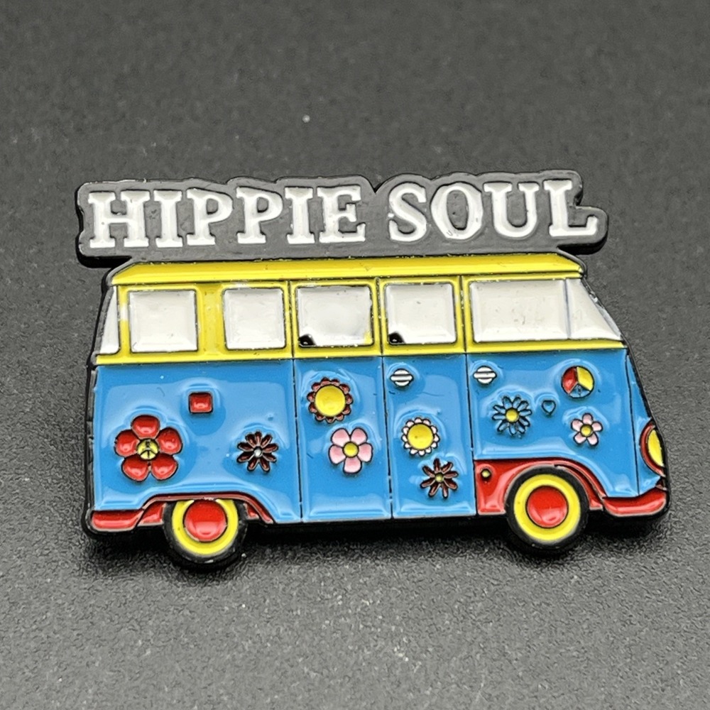 Hippie Soul Flower Power Van Lapel Hat Pin